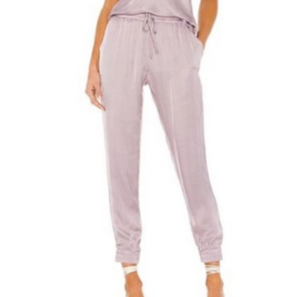Young fabulous & broke Lavender Satin Cargo jogger Pants